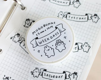 Days of the Week Sketch Mugo Washi Tape Planner Journalling