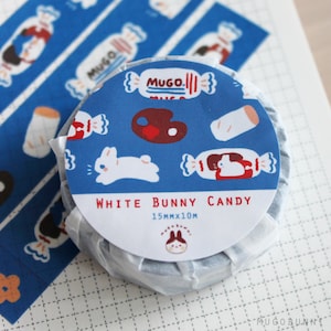 Cinta washi de conejo blanco