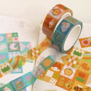 Diário de colcha para decoração com fita washi