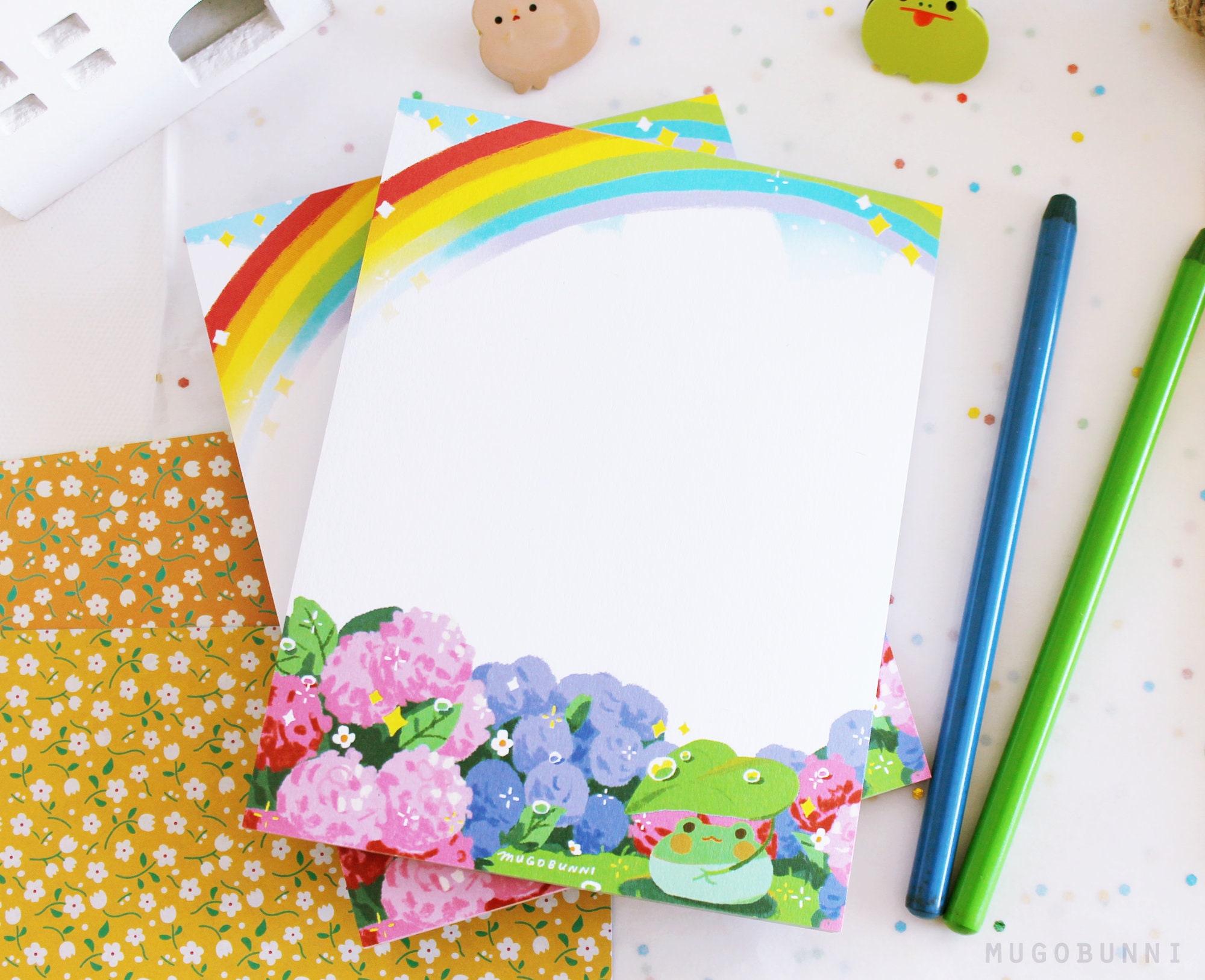 Froggy after the rain notepad / memopad