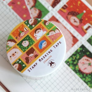 Cinta Washi con sello de erizo