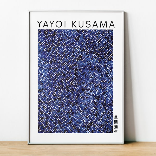 Yayoi Kusama Infinity Nets Blue, Yayoi Kusama Poster  Digital Download, Japanese Art, Museum Print,Abstract Art, Modern Wall,Home Wall Decor