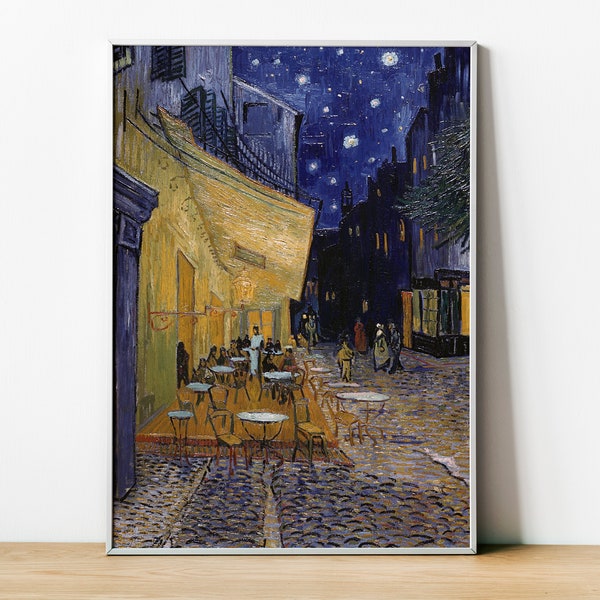 Vincent Van Gogh, Cafe Terrace at Night 1888, Van Gogh Print, Classic Painting, Photo Art, Home Wall Decor, Digital Download