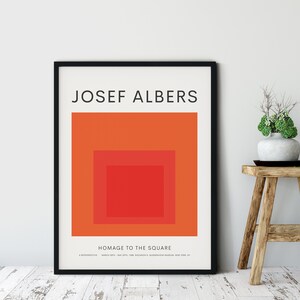 Josef Albers, Exhibition Poster, Homage To The Square, Orange, Digital Download, Neue Kunst, Bauhaus Abstract Art, Retro Wall Art,Wall Decor
