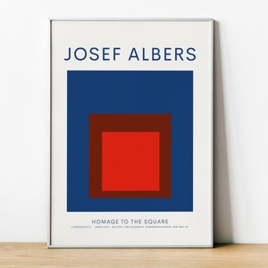 Josef Albers, Exhibition Poster, Homage To The Square, German Modernism, Neue Kunst, Bauhaus Abstract Art, Retro Wall Art,Wall Decor, Framed
