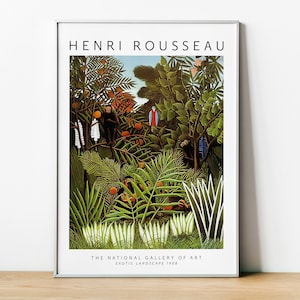 Henri Rousseau Poster, Exotic Landscape, Henri Rousseau Exhibition Print, Floral Poster, Digital Download, Wall Art Home Decor