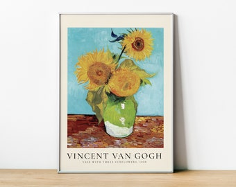 ゴッホ ひまわり 額付ポスター USED Vincent Van Gogh! - メルカリ