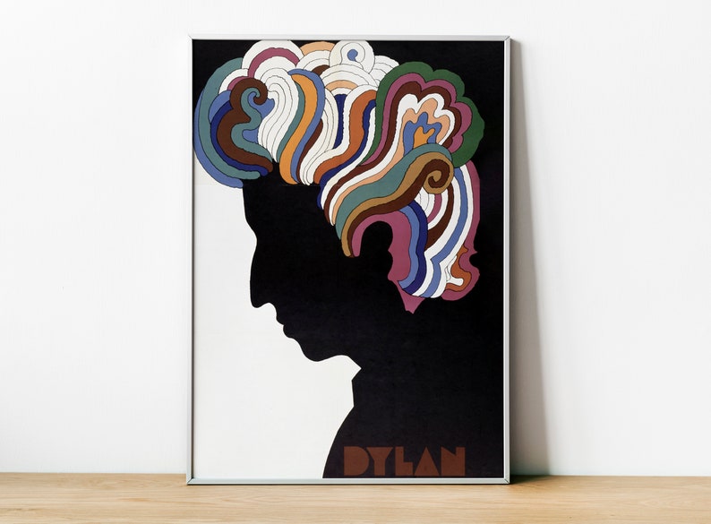 Bob Dylan Psychedelic Poster by Milton Glaser, Bob Dylan Vintage Art Poster, Bob Dylan Poster, American Icon, Bob Dylan, Framed Poster image 1