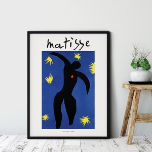 Matisse print, Icarus, Henri Matisse Art Exhibition Poster, Icarus 1947, French Painting, Digital Download, Wall Art, Home Wall Decor