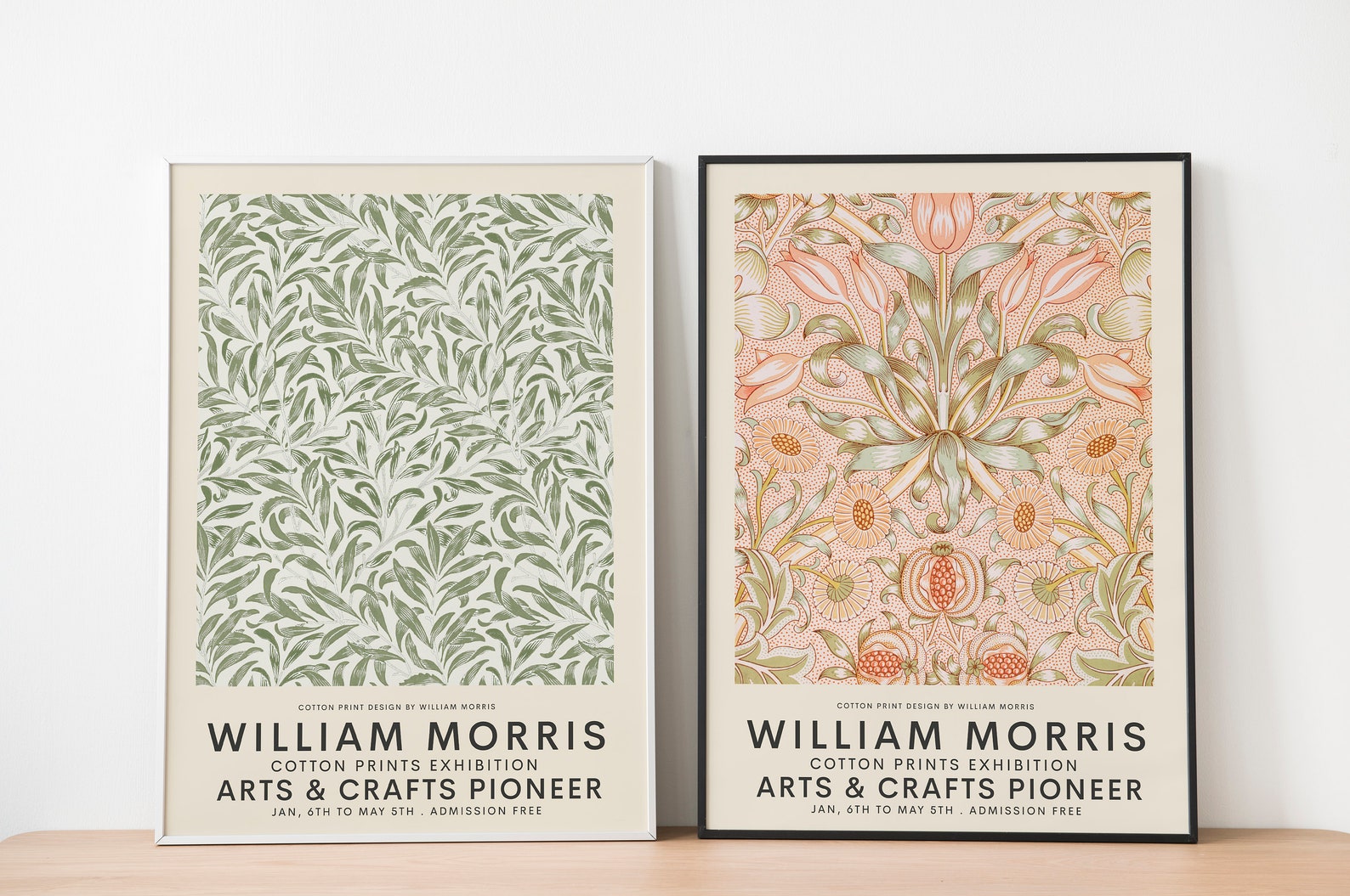 William Morris Exhibition Poster Cotton Prints Design Flower Etsy