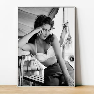 Elizabeth Taylor Print, Vintage Photography, Elizabeth Taylor Art, British Icon, American Icon, Wall Art Home Decor, Framed Poster