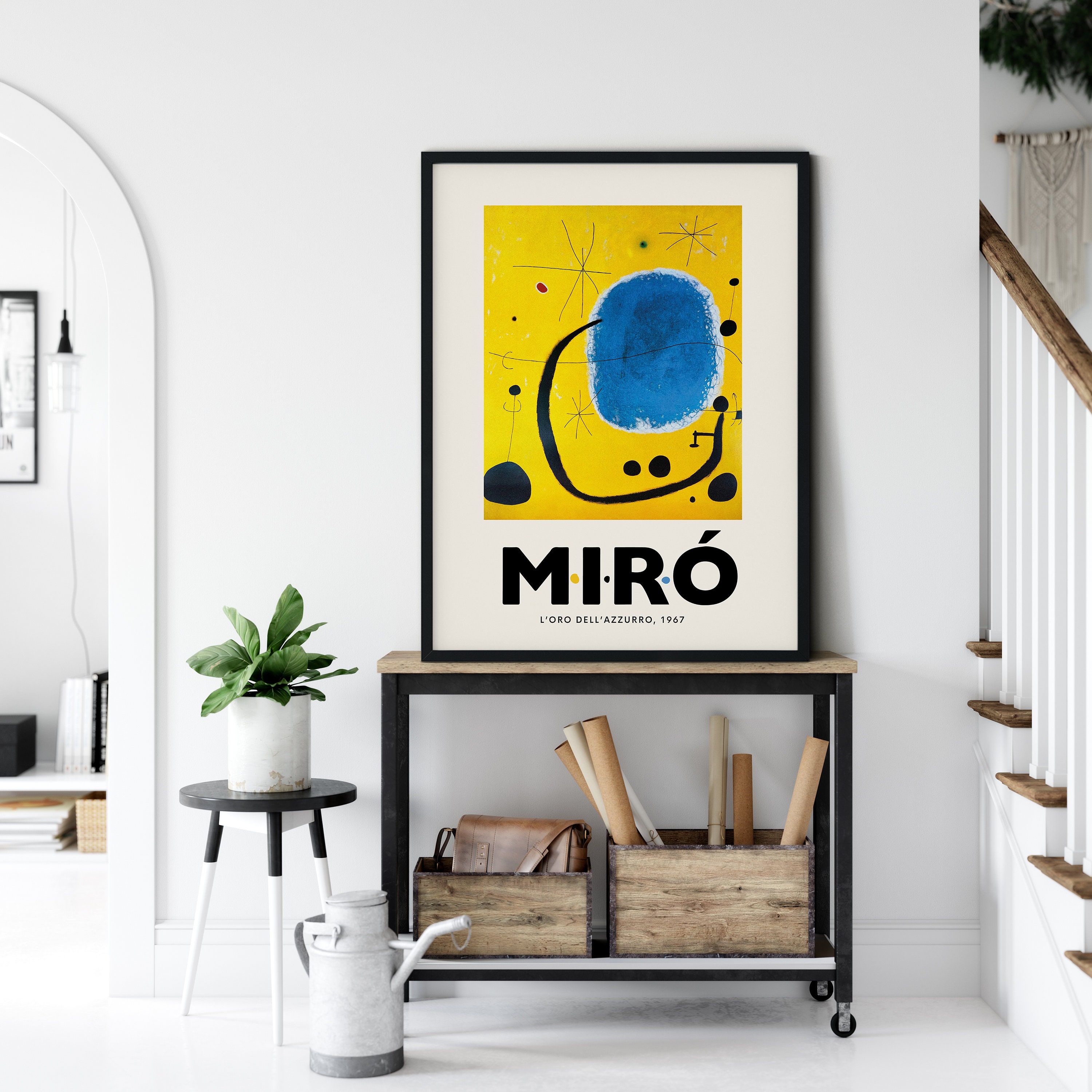 Joan Miro Exposition, L'oro Dell'azzurro, Exhibition Art Print
