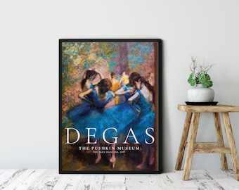 Edgar Degas Print, The Blue Dancers, Fine Art Print Ballet Poster Degas, Home Decor, Fine Art Print, Dancer Poster, Digital Download Print