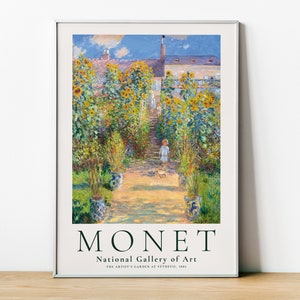 Claude Monet Exhibition Poster, Monets Garden Vetheuil,Monet Painting, Monet Art, Monet Framed Print, Home Wall Decor ,Claude Monet Painting