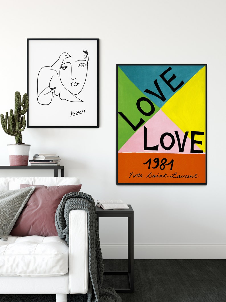Ysl Love 1981 Yves Saint Laurent Wall Art Home Decor YSL Etsy