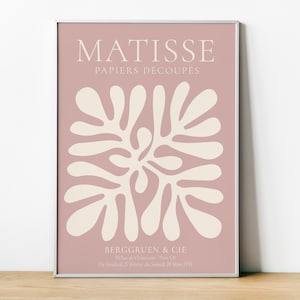 Henri Matisse, Papiers Decoupes, Paper Cutouts, Matisse Framed Print, Wall Art Prints, Matisse Forms, wall decor, Shapes Art Print, pink