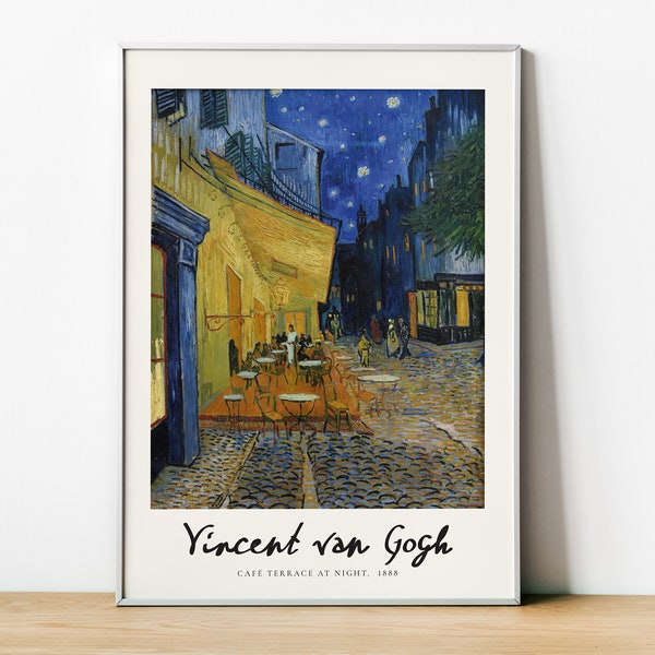 Vincent Van Gogh, Cafe Terrace at Night 1888, Van Gogh Print, Classic Dutch Painting, Photo Wall Art, Home Wall Decor, Van Gogh Framed Print