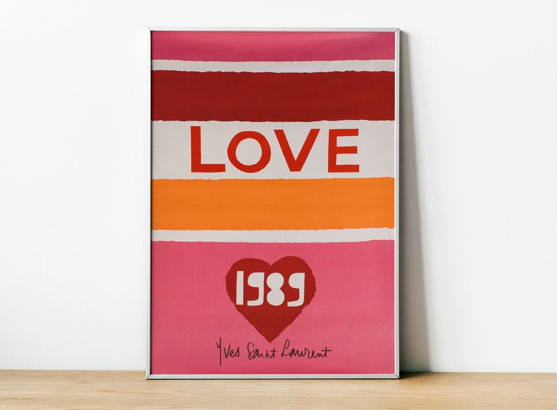 Ysl Love 1989 Yves Saint Laurent Wall Art Home Decor YSL Etsy