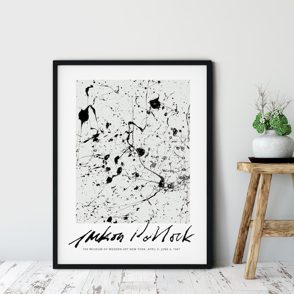 Jackson Pollock Poster, Number 14, Abstract Expressionism, Jackson Pollock , Digital Download, Abstract Wall Art, Home Wall Decor, MOMA