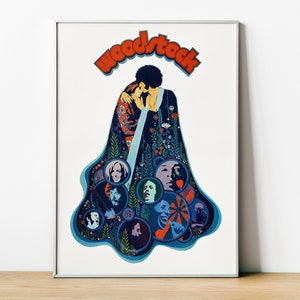 Vintage Woodstock Art Poster, Concert Poster, Wall Art Home Decor, Woodstock Poster, Digital Download, Art & Collectibles, Rock And Roll