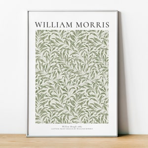 William Morris Exhibition Poster, Willow Bough, Cotton Prints Design, Framed Print,  Framed Print, Arts And Crafts, Home Decor, Wall Art