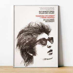 Bob Dylan Print, Bob Dylan Vintage Poster, Bob Dylan Poster, American Icon, Bob Dylan, Black & White Photography, Framed Poster