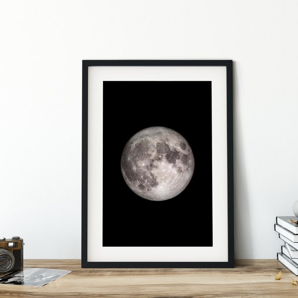 Moon Print, Moon Poster, Moon From Space Photo, NASA Moon Art Photography, Moon Poster, Space Framed , Wall Art Home Decor, NASA, Luna