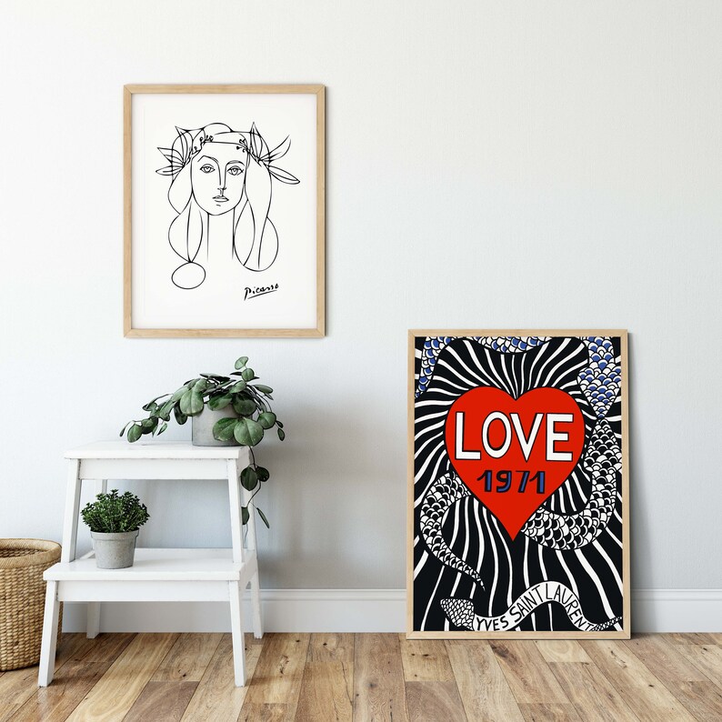 Ysl Love 1971 Yves Saint Laurent Wall Art Home Decor YSL Etsy