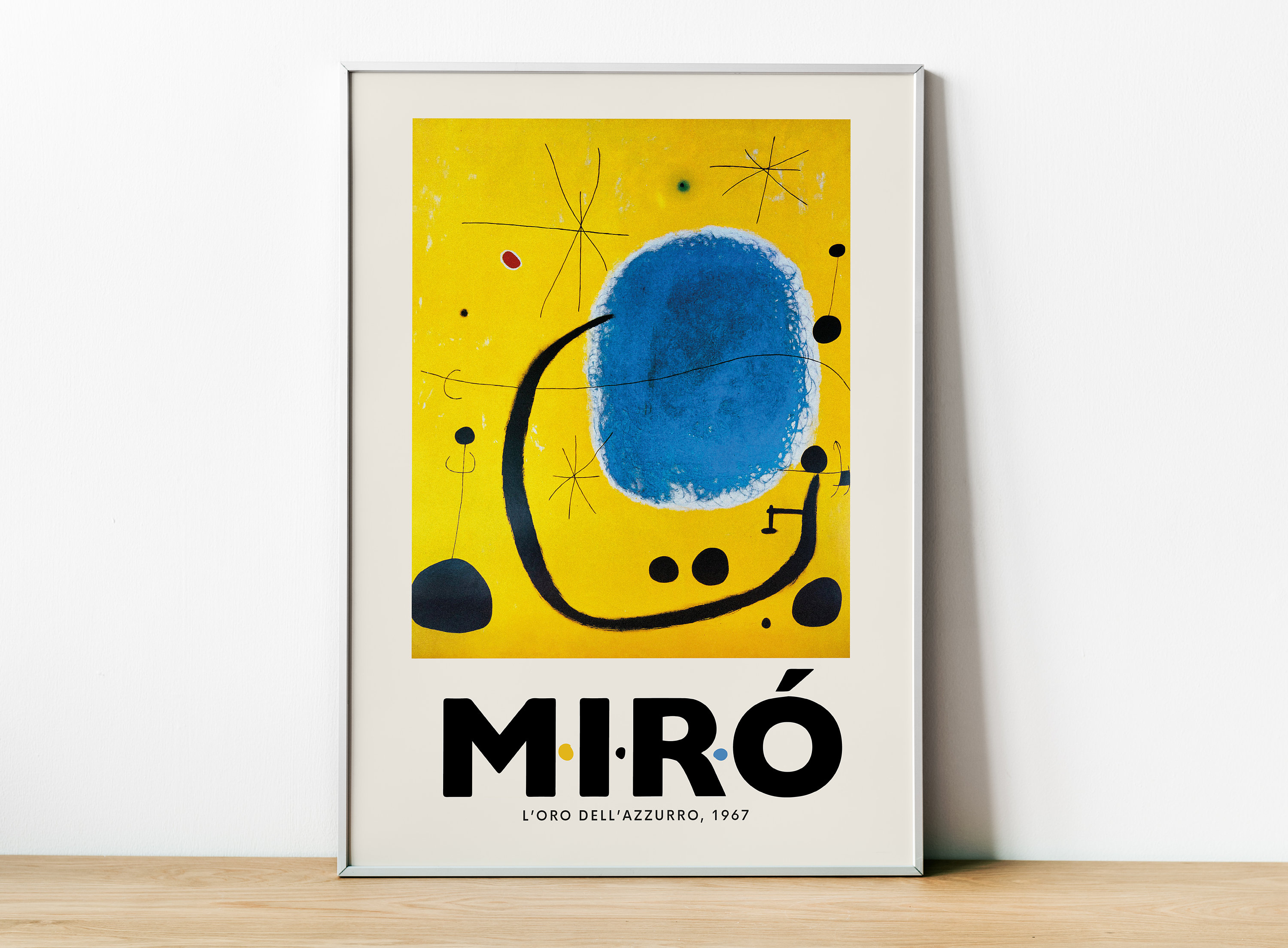 Joan Miro、PEINTURE、画集画、新品額装付 Joan Miro Exposition, L'oro Dell'azzurro, Exhibition Art Print