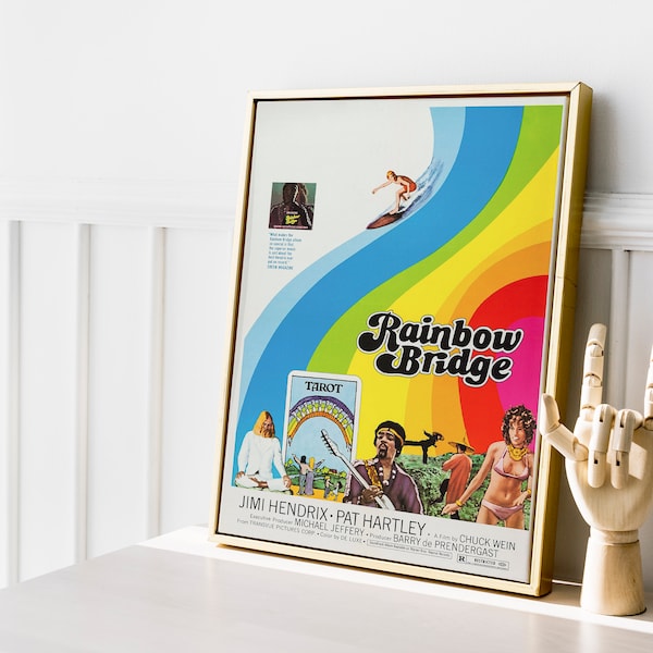 Jimi Hendrix, Original Vintage Movie Poster, Concert Poster, Rainbow Bridge, Wall Art Home Decor, Digital Download, Movie Print