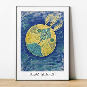 Hilma af Klint Art Print, Group I , No.7 ,Primordial Chaos, Hilma Klint Poster, Abstract Painting, Framed Abstract Wall Art, Home Wall Decor