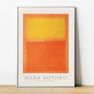 Mark Rothko, Exhibition Poster, Untitled Print, Orange And Yellow, Abstract Expressionist Art, Digital Download, Wall Art, Home Wall Decor
