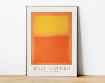 Mark Rothko, Exhibition Poster, Untitled Print, Orange And Yellow, Abstract Expressionist Art, Framed Mark Rothko Print, Home Wall Decor