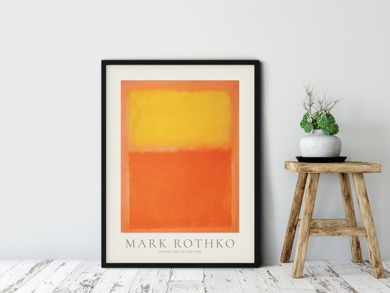 Mark Rothko, Ausstellung Poster, untitled Print, Orange und gelb, abstrakte  expressionistische Kunst, Mid Century moderne Wandkunst, Home Wall Decor