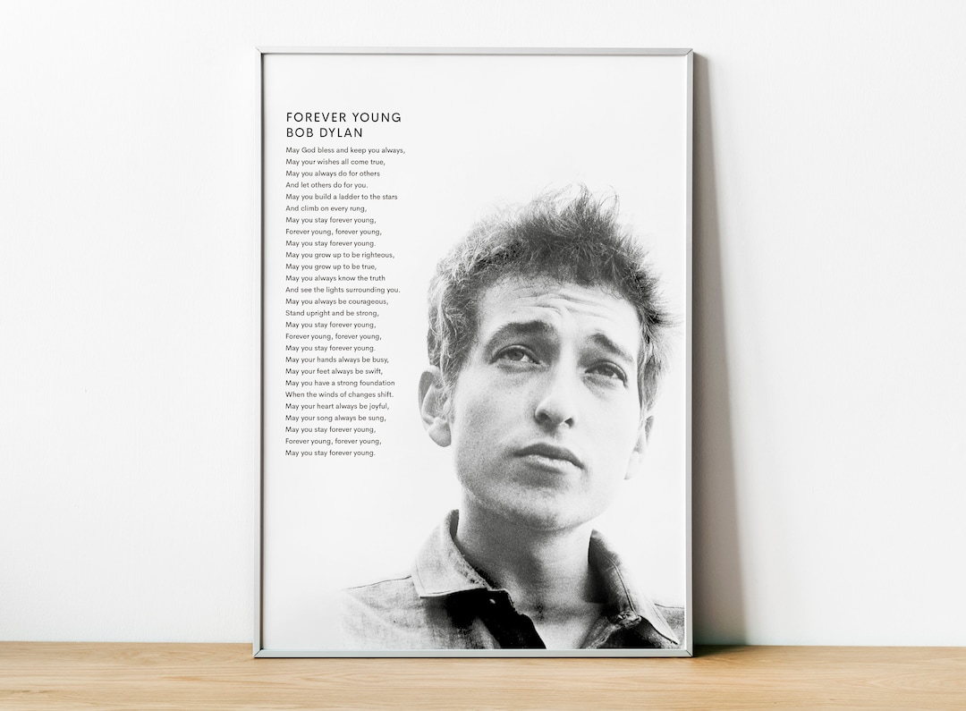 Bob Dylan Forever Young Poster, Bob Dylan Vintage Art Poster, Bob Dylan