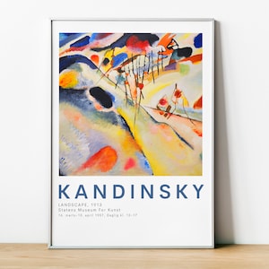 Kandinsky Landscape, Wassily Kandinsky Exhibition Poster, Home Decor, Digital Download, Abstract Art, Retro Wall Art, Home Wall Decor