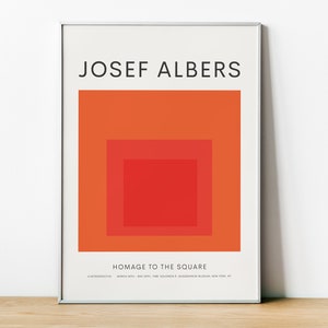 Josef Albers, Exhibition Poster, Homage To The Square, German Modernism, Neue Kunst, Bauhaus Abstract Art, Retro Wall Art,Wall Decor, Framed