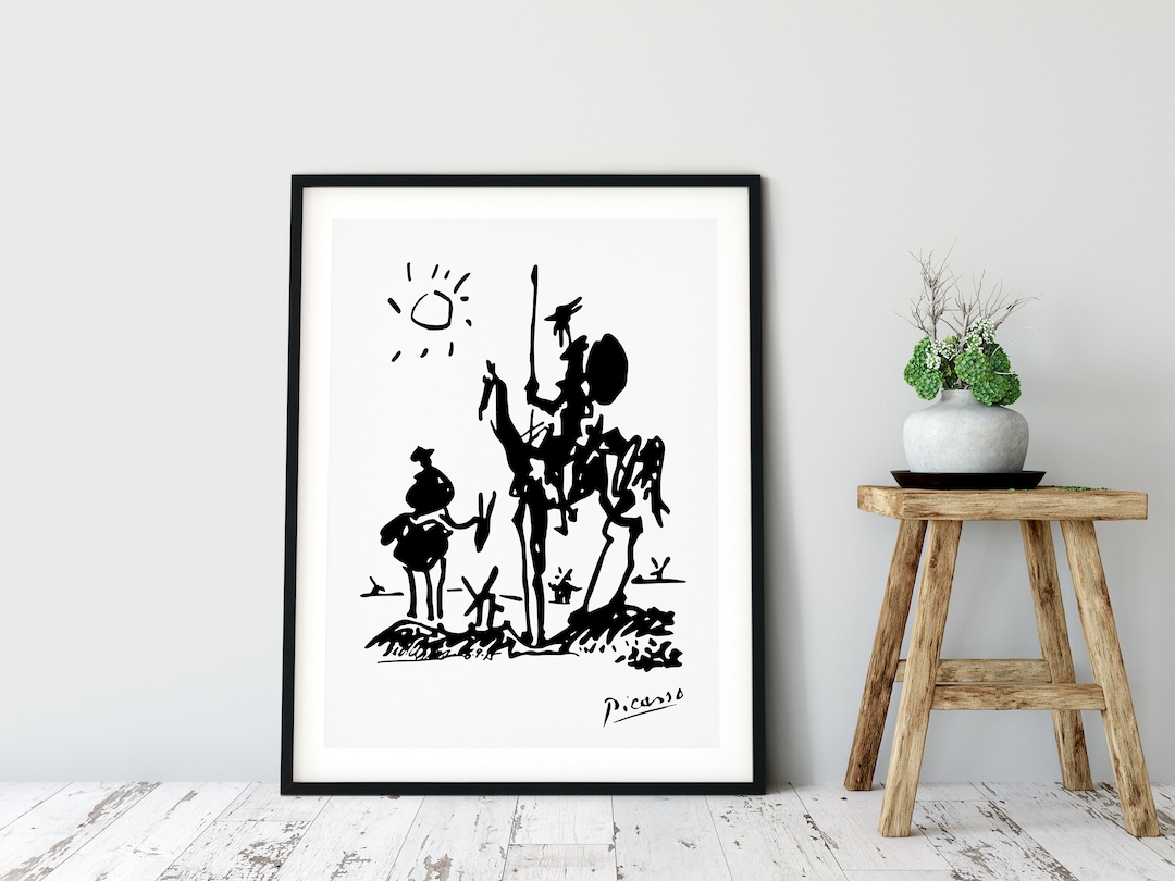Pablo Picasso Print Don Quixote, Minimalist Picasso Print