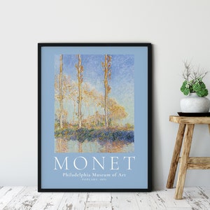 Claude Monet Exhibition Poster, Poplars, 1891, Monet Painting, Monet Art, Impressionism Art, Home Wall Decor , Digital Download