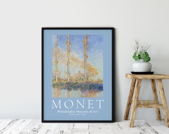 Claude Monet Exhibition Poster, Poplars, 1891, Monet Painting, Monet Art, Impressionism Art, Home Wall Decor , Digital Download