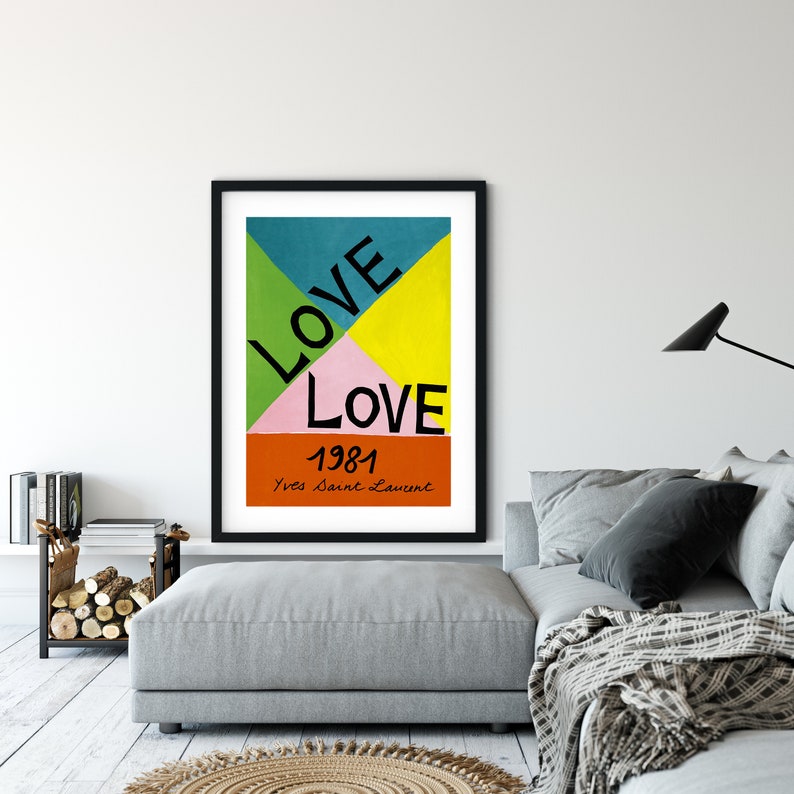 Ysl Love 1981 Yves Saint Laurent Wall Art Home Decor YSL Etsy