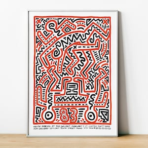 Keith Haring Kunstdruck, Ausstellungsplakat NYC, Keith Haring Poster, Wandkunst modern, Hauswanddekor, Keith Haring gerahmter Druck, moderne Kunst