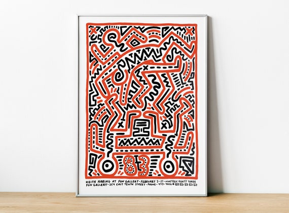 Keith Haring Art Print, Exhibition Poster NYC, Keith Haring Poster, Wall  Art Modern , Home Wall Decor, Keith Haring Framed Print, Modern Art 