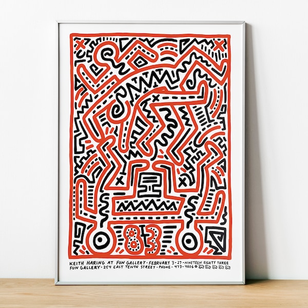 Keith Haring Art Print, Exhibition Poster NYC, Keith Haring Poster, Wall Art Modern , Home Wall Decor, Keith Haring Framed Print, Modern Art