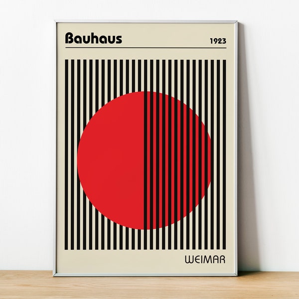 Bauhaus Art Poster, Exhibition Poster, Architecture Print, German Modernism Art, Neue Kunst, Abstract Art, Retro Wall Art, Bauhaus Framed