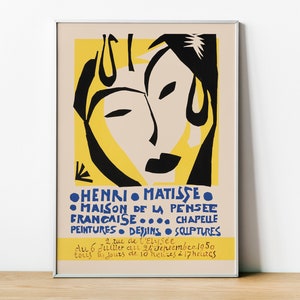 Henri Matisse, Matisse Framed Print, Maison de la Pensee Francaise, Museo de Arte Moderno, Arte de pared moderno de mediados de siglo, Decoración de pared del hogar