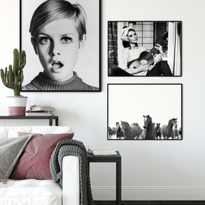 Twiggy Print, Twiggy Vintage Photography, Twiggy Art, Twiggy Poster, British Icon, Wall Art Home Decor, Black & White Framed Twiggy Print image 5