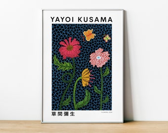 Yayoi Kusama Flowers , Yayoi Kusama Poster, Digital Download, Japanese Art, Museum Print, Abstract Art, Modern Wall Art, Home Wall Decor