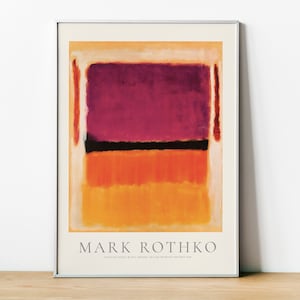 Mark Rothko, uma retrospectiva, pôster de exposição, impressão sem título, arte expressionista abstrata, impressão de Mark Rothko emoldurada, decoração de parede de casa