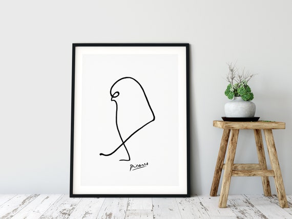 パブロ ピカソ 鳥のプリント、ミニマリスト ピカソ プリント、ピカソ